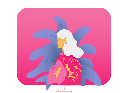 Lonely Woman with Floral Background adobeillustrator branding contrast dailyillustration design dimaskurnia flat floral flower girl girl illustration illustration lonely lonely woman pink splash vector vibes woman woman illustration