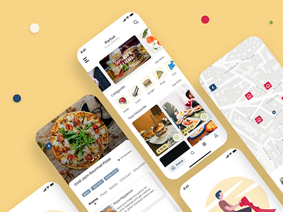 Partus Delivery UI Kit delivery design food food and drink hamburger order pizza ui kit ui pack