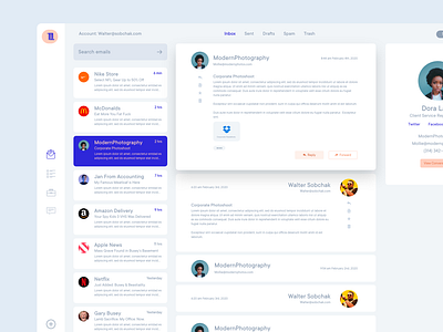 Email Web App V2 app application chat client management clients contacts dash dashboard desktop app desktop application email email client project management software ui web app web design website design