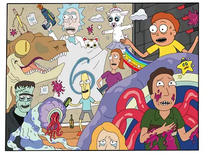 Rick and Morty Illustration cartoon character color design drawing flat hand drawn illustration illustration digital illustrator ipadart ipadpro procreate vector