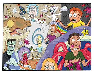 Rick and Morty Illustration cartoon character color design drawing flat hand drawn illustration illustration digital illustrator ipadart ipadpro procreate vector
