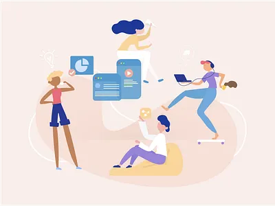 Stuart's Culture bike collaboration company culture delivery design enterprise entrepreneur fun home office human resources illustration product remote talent teammates teamwork tech