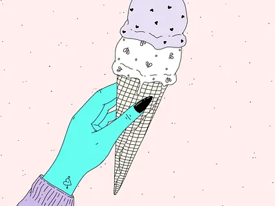 Ice Cream Valentine ice cream illustration pink valentine winter