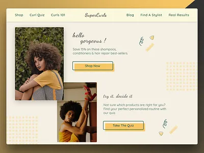 SuperCurls - Landing Page Design creative design design designer figma figmadesign landing page design ui ui design ux web design website