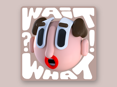 WHAT!? 3d android arnold art c4d cgi design emoji face illustration ios render sticker telegram