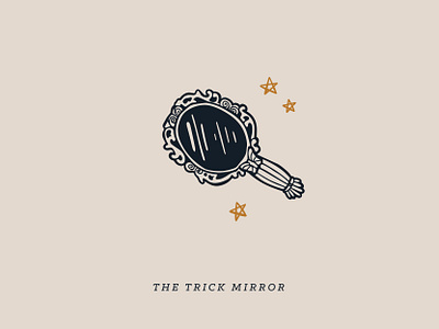 The Trick Mirror clean coffee coffee shop design digital illustration drawing graphic handheld mirror illusionist illustration magic trick magical magician minimal mirror ordinary objects stars typography