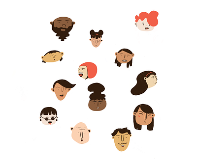 Faces characterdesign illustration procreate