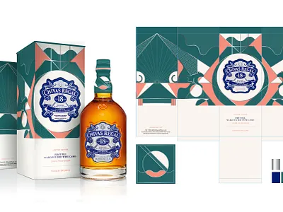 Chivas Art Deco art deco brand illustration digital illustration illustrated packaging packaging