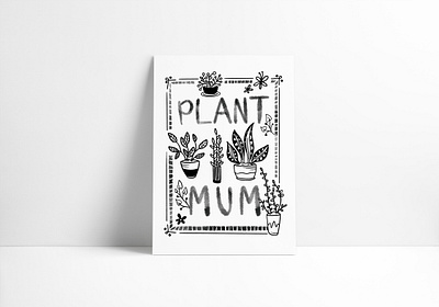 Plant Mum cartoon design drawing flat hand drawn illustration illustration digital illustrator ink line art plants typography vector vectors