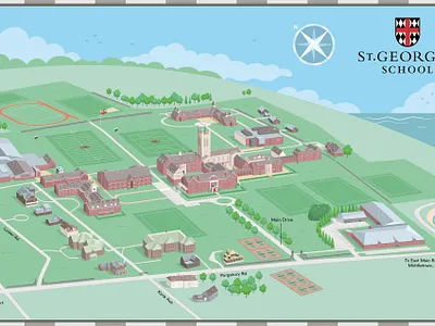 St George's 3D School Map campus illustration illustrator isometric map school vector