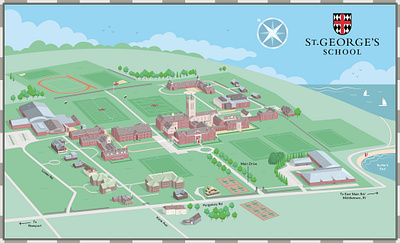 St George's 3D School Map campus illustration illustrator isometric map school vector