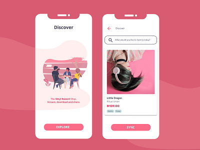 The Vinyl Record Shop - App app concept illustration interface minimal product design ui uidesign ux uxdesign