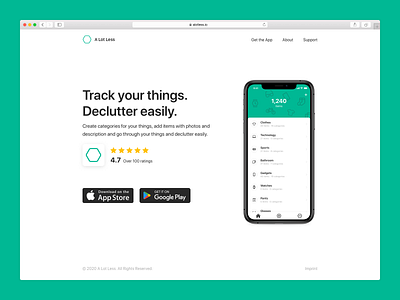 A Lot Less : Website android app clean ios landing minimal product things ui ux web website