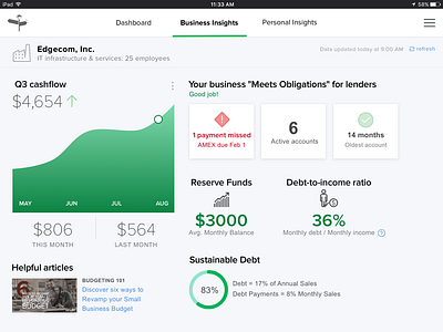 Tablet App for Business Financial Health mobile app mobile app design sketch user experience user interface ux ux design