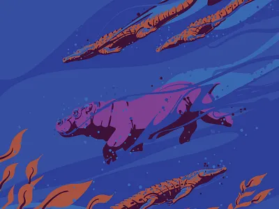 immersion adobeillustrator africa animal art animals art crocodile deep design digitalart digitalillustration drawing graphicdesign graphics hippo hippopotamus illustration illustrator nile vector vector art