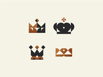 Crowns branding crown crowns geometry icon identity illustration king logo logotype mark minimal minimalism princess queen royal royalty