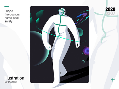 The darkness will pass, the light will come. character coronavirus doctors illustrations masks quarantine sterilize