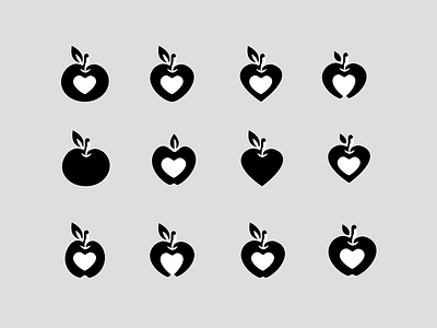 Apple-heart logo apple apple logo design heart illustration logo negative space negativespace