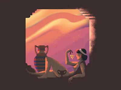 Grapes grapes greek illustration procreate roman sunset texture woman woman illustration