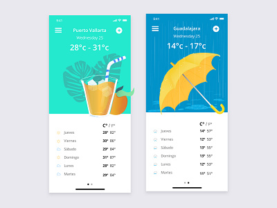 Weather App #Concept app app design app ui concept illustration ios ui