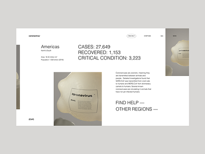 Coronavirus Information Site — Concept 3d clean coronavirus grid helath helvetica minimal render typography ui ui design virus website