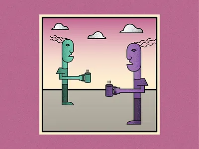 Coffee Buds coffee digital illustration friends graphic design having fun illustration the void vectorart