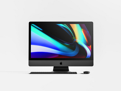 Front View iMac Pro Mockup all in one apple computer desktop free imac imac pro mockup psd realistic showcase