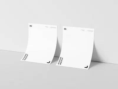 Dual A4 Paper Against Wall Mockup a4 branding free freebie mockup paper psd realistic showcase
