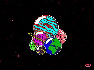 BOOMB PLANET branding colors design galaxy illustration logo moon planet planet earth retro design vector