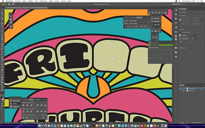 Psychedelic WIP art design illustration psychedelic retro typography vector vintage
