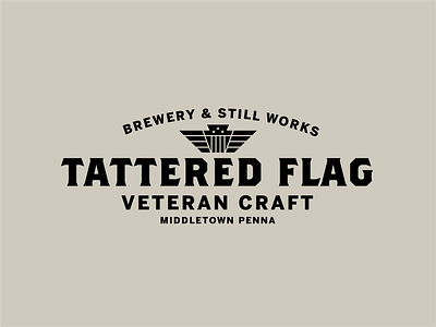 Tattered Flag | Brewery & Still Works Logo america american beer brand branding brewery design icon logo logo design still works typography veteran veteran craft