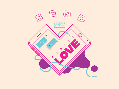 Heart Someone With a Phone, You Monster illustration love phone smartphone texting valentines