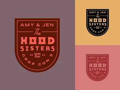 The Hood Sisters Badge Design for Cropcon austin badge cropcon groovy logo minimal pin retro texas vintage