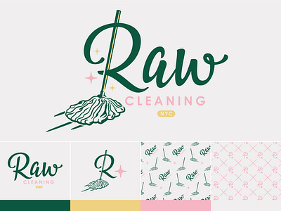 Raw Cleaning NYC 01 cleaning illustration logo logotype nyc nycbrandingagency script