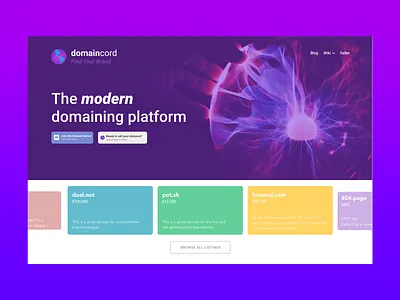 Domaincord.com Design Refresh 2020 blog desktop domaincord figma landing page photoshop redesign ui design ux design web design web development widescreen