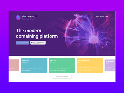 Domaincord.com Design Refresh 2020 blog desktop domaincord figma landing page photoshop redesign ui design ux design web design web development widescreen