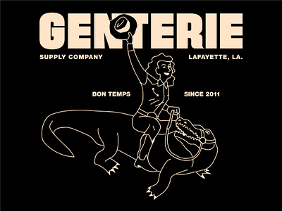 Genterie Gator Girl cowboy cowgirl drawing gator illustration louisiana shirt design tshirt western yeehaw