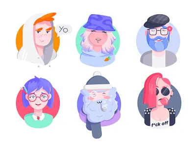 Avatars avatar character character design illustration peoples vector