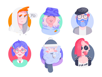 Avatars avatar character character design illustration peoples vector