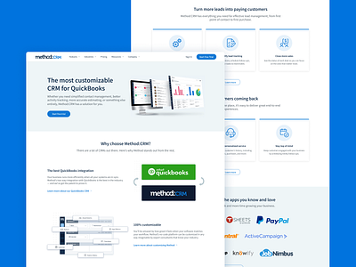 Web Design - Homepage | Method:CRM business chart crm customer relationship management landing page leads saas sales ui design ui ux ux design web web design website