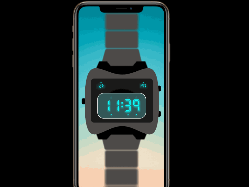 Set Time screen IPhone app design digital digital design figma ios product design retro ui ux watch