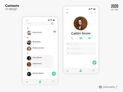 Contacts UI( Light ) branding contacts ui ui design ui designer ui designers uiux uiux design uiuxdesigner ux design ux designers