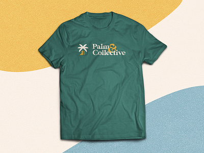 Palm & Collective blue clean design dribbble green logo mockup modern shirt yellow