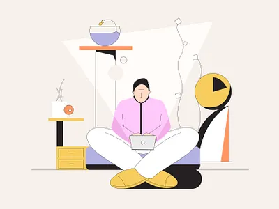 Freelancer design drawing freelance illustration productive remote work ui ux vector vectorart