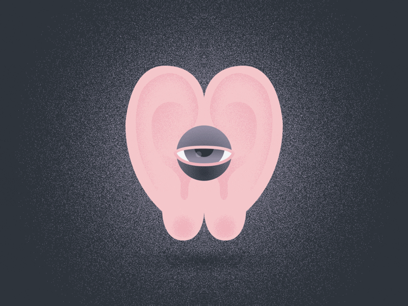 All Ears after effects animation art character character animation character design creative design ears eyes gradient graphics mograph motion noise texture vector