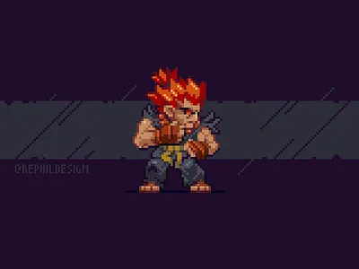 Akuma game gaming illustration pixel pixel art