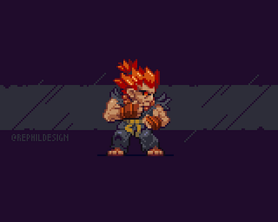 Akuma game gaming illustration pixel pixel art