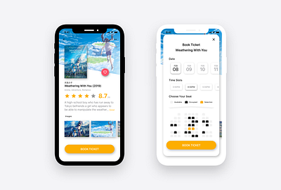 Movie App UI app dailyui design illustration illustrator interface minimal sketch ui ux