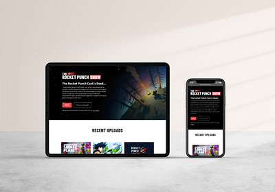 Rocket Punch Redesigned Homepage gaming livestream podcast show twitch web design webflow website