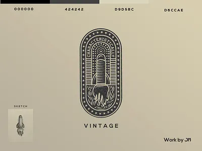 Rocket + Bullet Vintage badge 2020 art artist artwork branding design design art designer identity illustraion illustration illustration art illustrator logo logodesign logos